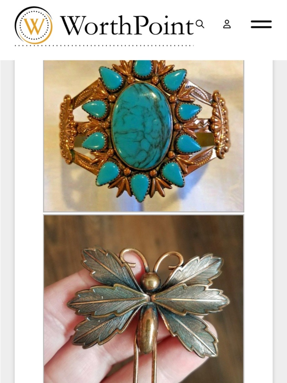 VTG Bell Trading Co Copper Art Deco Insect Brooch Bug Moth Fly Leaf Winged Pin - Picture 7 of 7